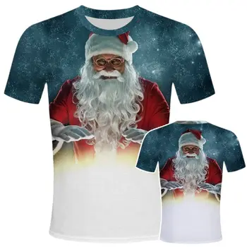 Коледен Карнавал, Новост 2022, Брандираната Мъжки тениски с 3D принтом, Костюми на Дядо Коледа, Коледна Елха, Снежен човек, Атмосферата
