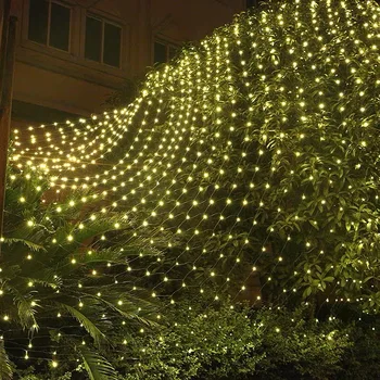 Коледен Открит Парк Градина Празнично Осветление, Орнаменти Фенер Ред Звездна Мрежата Led Светлини Приказни Светлини На Гирлянда