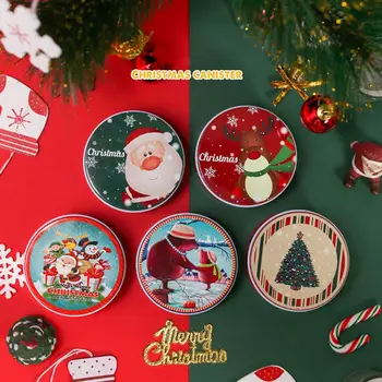 Коледна Лидице Подарък Кутия Метална Кутия За Бисквити Контейнери За Съхранение на шоколадови Бонбони, Консервени Кутии Подарък с Капаци за Коледните Празнични Партита