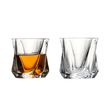 Комплект от 2 нови модни бессвинцовых стъклени чаши за уиски, произведени машина, ракия за парти в бар 150 мл