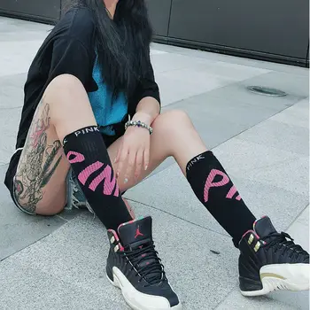 Корейски модни дамски обувки в стил харадзюку, творчески розови чорапи, градинска мода, хип-хоп, дамски чорапи за скейтборд, шарени щастливи дамски чорапи