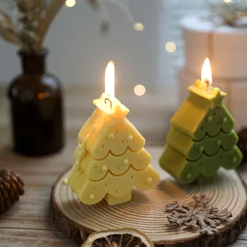 Креативна Коледно дърво ръчно изработени ароматни свещи направи си сам Коледна украса украса на Коледна елха свещ