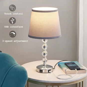 Кристален Лампа с USB порт ниско напрежение Нощни Лампи с Докосване Настолна Лампа за Спални Хол Коледна Украса 2023