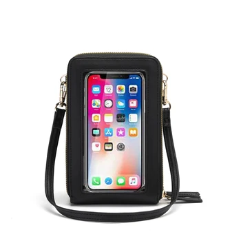 Кроссбоди Мобилен Телефон в Чантата на Жената Сензорен Екран Чанта RFID Заключване на Портфейла Чанта за През рамо