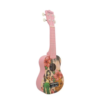 Липа 21 инча, Розово Сопрано ukulele Ukulele Китара 4 Струни за Акустична ukulele Музикални Инструменти за момичета начинаещи