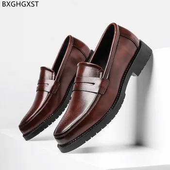 Лоферы с пени, Мъжки модел обувки, Кожени Дизайнерски Обувки, Мъжки Висококачествени Елегантни Обувки за Мъже, 2022, Chaussure Homme Zapatos Hombre