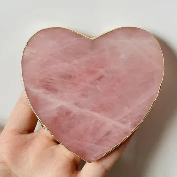 Любовта Изцеление На Скъпоценен Камък Сърце Кристал Занаяти Естествен Розов Кварц Розово Купа Мат
