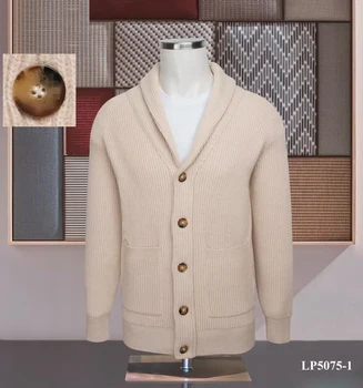 МИЛИАРДЕР OECHSLI Пуловер вълнен мъжки 2022 нов топла жилетка на дебели копчета Модни бродерия с високо качество голям размер M-4XL