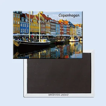 Магнити за хладилник за пътуване 78 * 54 мм 21432, Туристически магнити Nyhavn_copenhagen; туристическа зона world природа