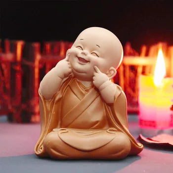 Малката Фигурка Монах, Мини-Статуята На Монах, Скъпа Статуя Монах Буда, Очарователно Бижу Малък Монах, Творчески Украшение Малък Монах