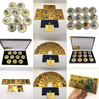 Много модели на пластмасови карти Японски аниме с Дракон, Класическата Карикатура, Златни банкноти за 10 000 йени, манга, банкноти за събиране, детски подаръци