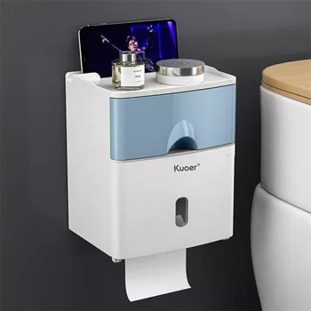 Многофункционален Държач За Тоалетна Хартия Водоустойчива Кутия За Съхранение На Тоалетни Кърпички Монтиране На Стена Кутия За Салфетки Продукт За Баня
