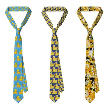 Модерен Жълт Забавен Гума Вратовръзка-Патица, Мъжки Ежедневни Модерен Вратовръзка-Патица, Професионален Вратовръзка ширина 8 см, Мъжки Вратовръзки Подарък
