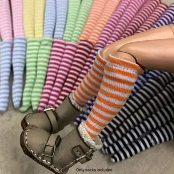 Модерни Висококачествени DIY Детски Чорапи за Момичета 1/6, Куклени Чорапи, Аксесоари за кукольной дрехи, Подарък за Коледа, Чорапи на Райета