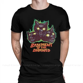 Мъжки t-shirt Demon Кити DK, тениска Basement Of The Damned, Тениски с кръгло деколте от чист Памук, Тениска Harajuku за Възрастни, Оверсайз