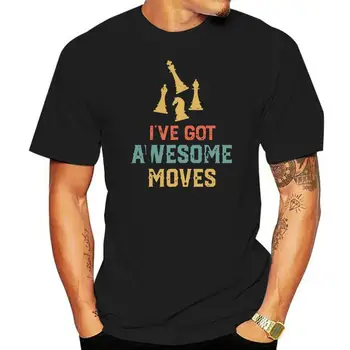 Мъжки Готина Тениска с Къс Ръкав, реколта класически ретро Шах, Имам Зашеметяващ Ходове, индивидуалност, тениска