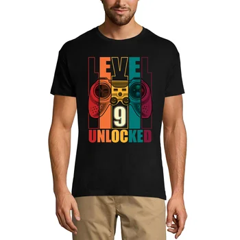Мъжки детска тениска 9-то ниво Отключена - Забавна тениска за геймъри на 9-ти рожден ден