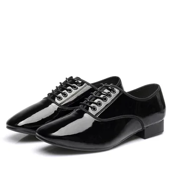 Мъжки нови обувки от естествена кожа, мъжки обувки за латино танци, Модерен зала Танц, танго, Детска Мъжки Националната стандартна танцови обувки 38-45