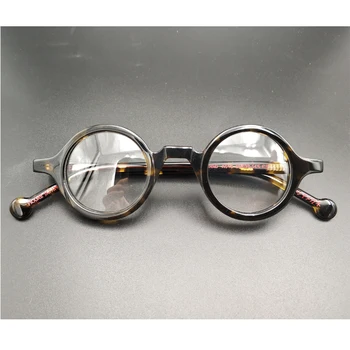 Мъжки ретро малки кръгли очила в рамка, високо качество на ретро ацетатные оптични очила с прозрачни лещи, дамски очила за четене