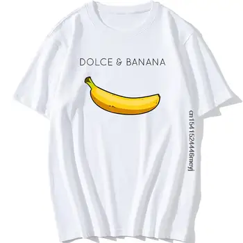 Мъжки ризи с принтом Dolce & Banana, Дишащи Върхове с Кръгло Деколте, Удобна Тениска Голям размер, Меки Забавни Тениски с Къс Ръкав