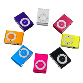 НОВ Преносим MP3 плейър с Метална Скоба 5 Ярки Цветове, Без Карта с Памет Музикален Плейър със Слот за TF
