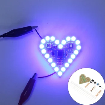 Направи си САМ Led Електронни Комплекти Любовта под Формата На Сърце Дихателна Лампа Комплект DC 4-6 В Мига Проект Запояване на Практика Подарък за Свети Валентин