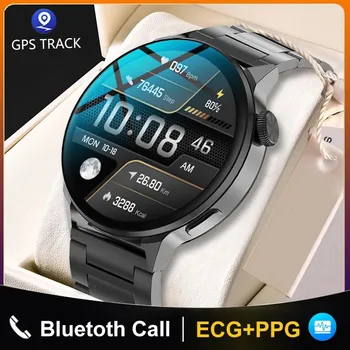 Нов 390*390 HD Екран, NFC Смарт Часовници За Мъже Bluetooth Повикване Спорт GPS Проследяване на Часовници Потребителски Циферблат на Сърдечния Ритъм ЕКГ ТОЧКИ Smartwatch За Мъже