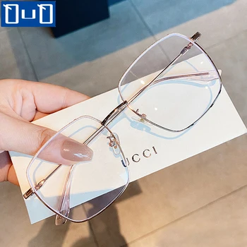 Нов Diamond Край Рамки Анти-синя Светлина Очила Дамски Модни Метални Очила Рамки Извънгабаритни Очила Компютърни Очила