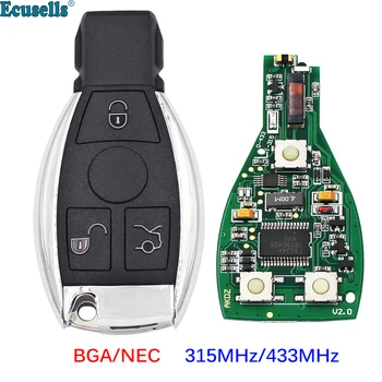 Нов Бесключевой Дистанционно Ключодържател 3 бутона BGA NEC стил с чип за-Mercedes-Benz 2000 + 315 Mhz 433 Mhz регулируемо