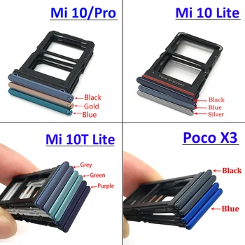 Нов Титуляр Слота За Тава СИМ-карта За Xiaomi Mi 10 Mi10 Pro 10T Lite Poco X3 Дубликат Част