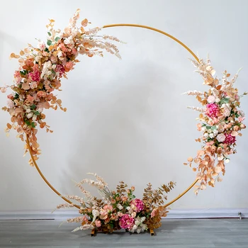 Нов сватбен реквизит изкуствен полумесец цвете редица цветна топка е готова път свинцовое декорация на сватбена арка цвете изкуство
