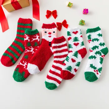 Нови Постъпления, Дамски Чорапи, Топли Зимни Цветни Чорапи в стил Kawai, Меки Памучни Сладки Чорапи с Елени на Дядо Коледа За момиче, Подарък за Коледа