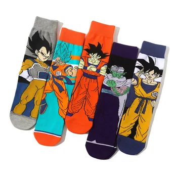 Новият Dragon Ball аниме периферни чорапи tide Европейски и американски памучни чорапи със средна дължина, Monkey King борба зеленчуци аниме чорапи