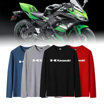 Новост, Мотоциклетът Тениска с Логото на Kawasaki 2022, Блузи с Дълъг Ръкав и Принтом