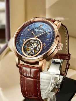 Оригинални автентични марки, Луксозни механични часовници с турбийоном, Модерен мъжки тънки Бизнес Автоматично Мъжки часовник
