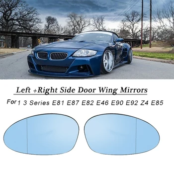 От страна на водача Синьо Крило Врати Огледало за Обратно виждане Стъкло с Подгряване За по-BMW 1 серия 3 E81 E82 E87 E46 E90 E92 Z4 E85