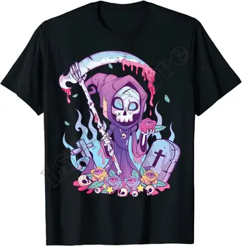 Пастельная Готическата Ужасна, Ужасна Смърт Grim Reaper Kawaii Оккультная Тениска Menhera