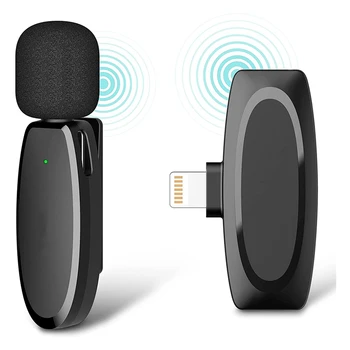 Петличный Безжичен микрофон за ютуберов iPhone, Директно излъчване на Facebook, видеоблогеров, интервюта, клипове с автоматична синхронизация