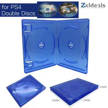 Преносим Калъф За PS4 Game на Double Disc Резервен Син Игри Blu-Ray Box 2 CD