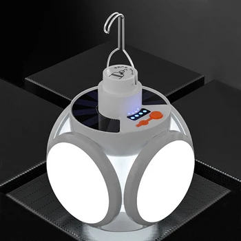 Преносима Светодиодна Лампа На Слънчеви Батерии USB Акумулаторни Къмпинг Прожектори Открит Домашен Фенер За Палатка Отбивка Нощна Лампа