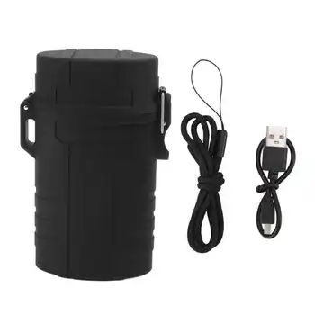 Притежателят на цигари портсигара черна кутии цигари преносим водоустойчивый с лихтером УСБ акумулаторни електрически за жени хора