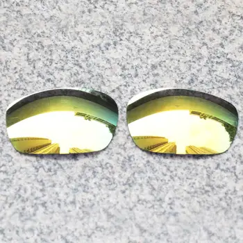 Продажба на едро E. O. S Поляризирани Подобрени Сменяеми Лещи за Слънчеви очила Oakley Челюст - 24-КАРАТОВО Златно Поляризованное Огледало