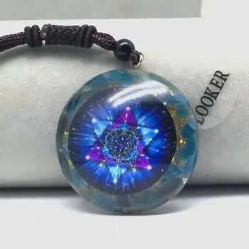 Ръчно изработени Orgonite Orgon Висулка Кианит Естествен Камък Crystal ЕЛЕКТРОМАГНИТНИ Защита на Бижута за Жени, Мъже