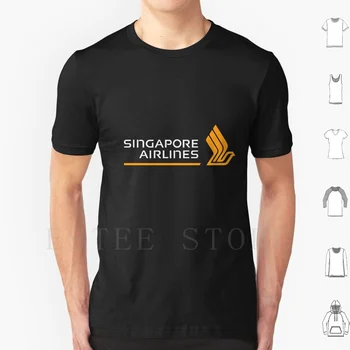 Сингапур Тениска Сам Голям Размер 100% Памук Сингапур Авиацията Реактивен Самолет Пилот Капитан Ленти Авиолинии Самолет 