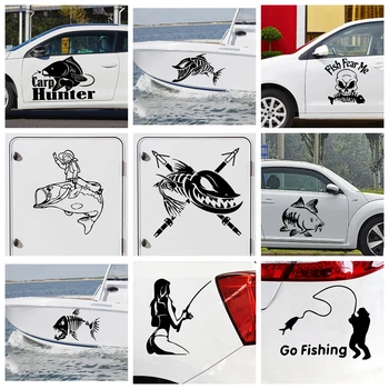 Сладък Go Fishing Автомобили Стикер Стикери, Винил Модни Креативни Стикери За Цялото Тяло За Полагане На Главата