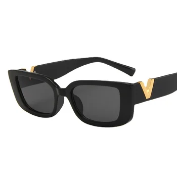 Слънчеви Очила Рамка, V Кат. eyt, Дамски Слънчеви Очила 2022, Мъжки Модерни Правоъгълни Желеобразные Слънчеви Очила с Метални Панти UV400