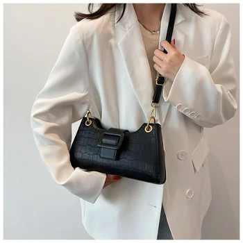 Текстурирани дамска чанта в стил ретро, Есен 2021, Нова Тенденция, Модерна чанта на едно рамо, чанта под Мишниците, чанта-месинджър с каменен Диви модел, жена