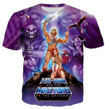 Тениска He-man and The Masters of The Universe, мъжки/женски Нови тениски с 3D принтом, ежедневни риза в стил харадзюку, градинска дрехи, блузи