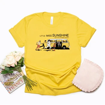 Тениска Little Miss Sunshine, Комедиен Филм, Мърч, Класическа Женска тениска, Сладки Тениски с Къс Ръкав и Шарките, Градинска Женска Тениска