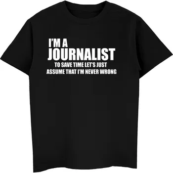 Тениска Журналист Забавна Тениска Журналист Подарък За Журналист Журналист Мъжка Тениска Памучен Риза С Къс Ръкав Готини Тениски, Потници